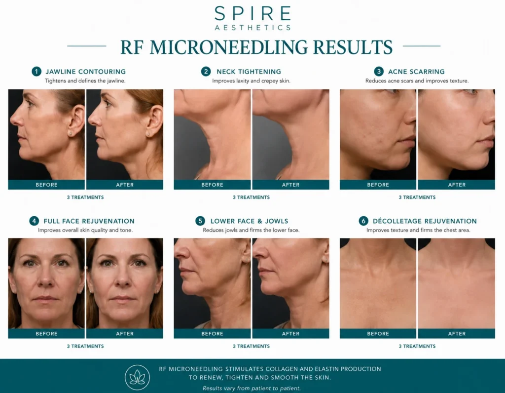 RF Microneedling Skin tightening Hungerford results