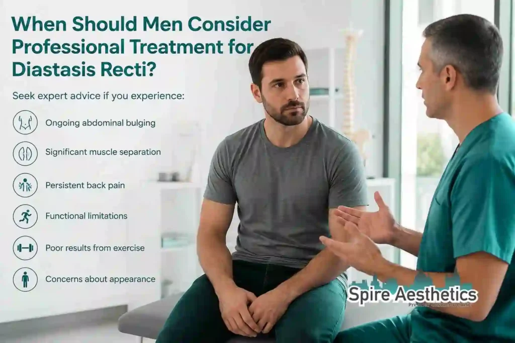 When Should Men Consider Professional Treatment for Diastasis Recti Hungerford?